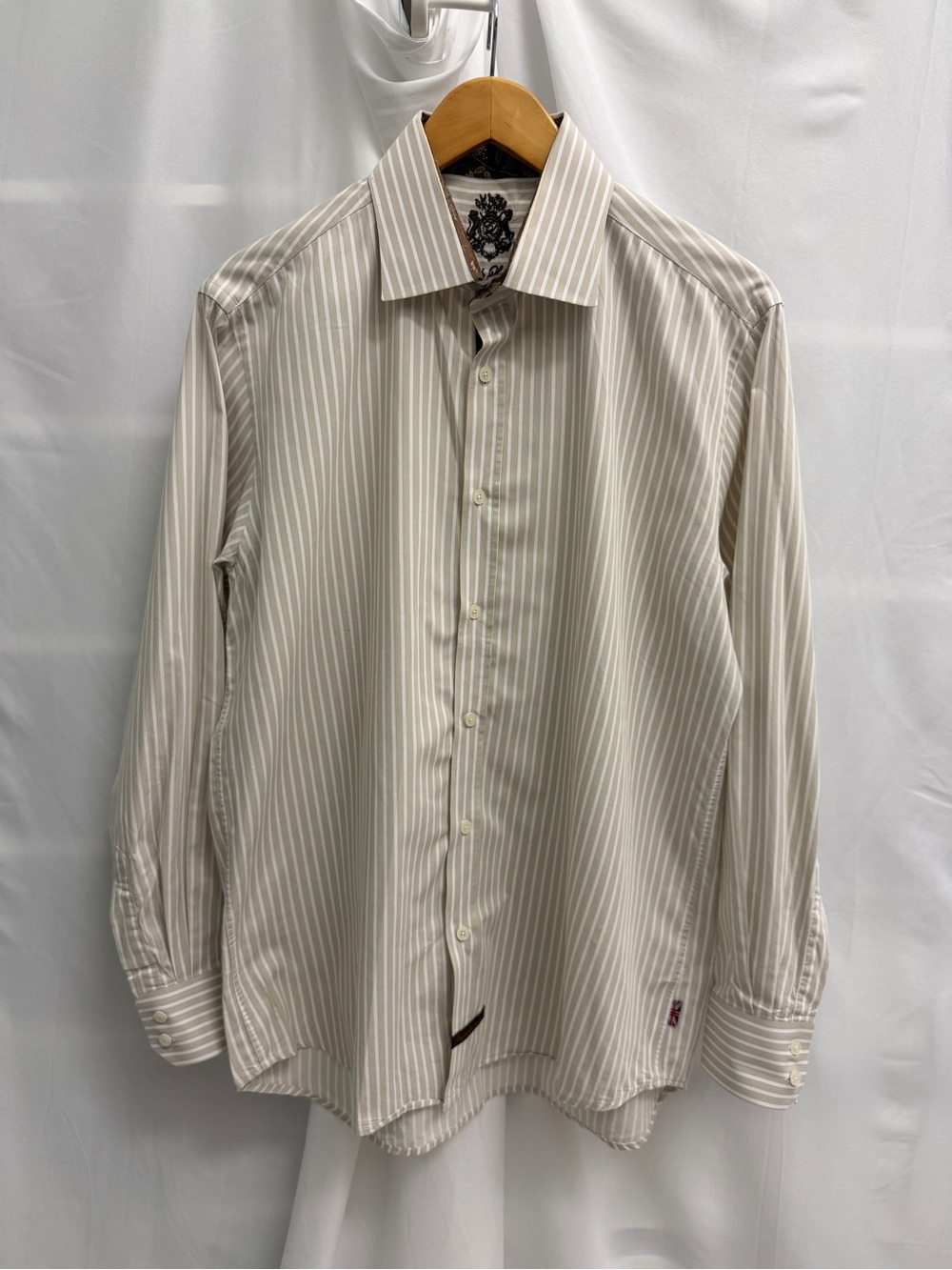 English Laundry Christopher Wicks Stripe Long Sleeve Dress Shirt 17 34/35 - Picture 13 of 15